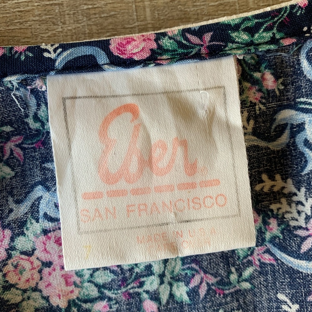 Eber San Francisco Vintage Cottagecore Dress M Floral Lace Collar Prairie USA - Picture 2 of 14